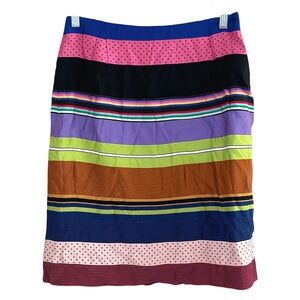 J.‎ McLaughlin Women's Multicolor Striped Polka Dot Pencil Skirt Size 10 artsy